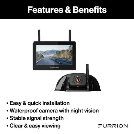 Furrion® - Furrion Vision S+® 7" Monitor and Sharkfin Camera with Bracket #FOS7HTASF