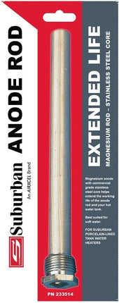 Suburban MFG Magnesium Anode Rod for Water Heaters, Extends the Life of Your Hot Water Tank, Easy Install (233514)